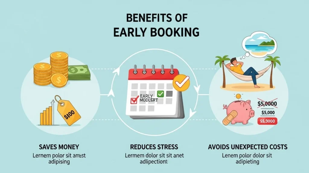 early booking saves money helps reduce stress and unexpected costs